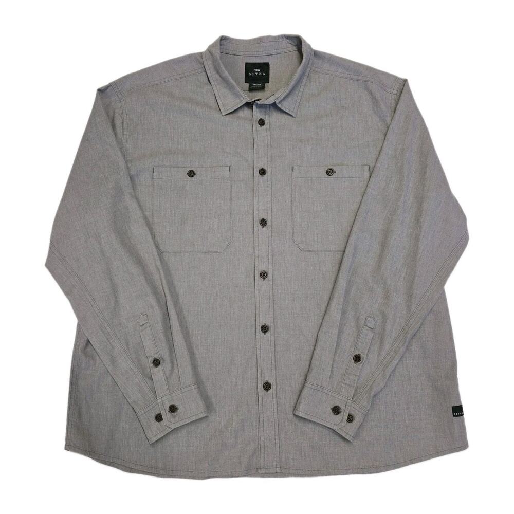 SITKA Gear Ambary LS Shirt Mens 2XL Grey Lightweight Hemp Outdoor Button Front